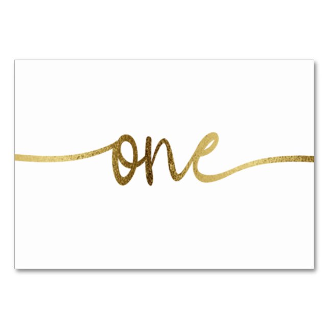 Numéro De Table Blanc Gold Numéro de texte Un Mariage (Devant)