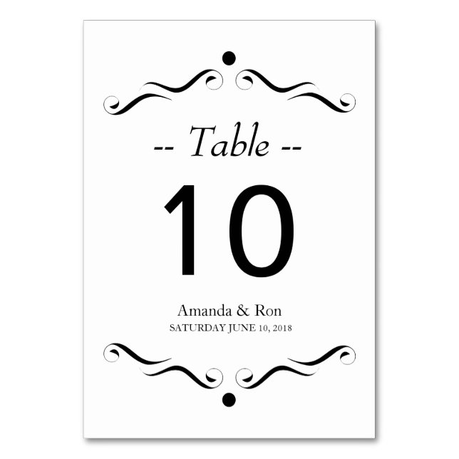 Numéro De Table Blanc simple (Par défaut)