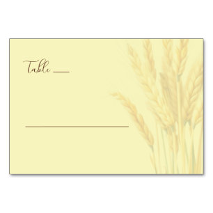 Numéro De Table Blé Aquarelle Jaune Pâle Serein
