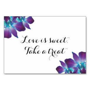 Numéro De Table Bleu Dendrobium Orchidée L'amour est doux Mariage