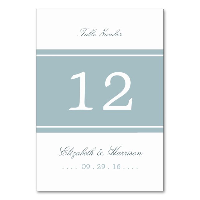 Numéro De Table Bleu d'oeuf de canard Mariage moderne Table No. (Par défaut)