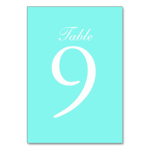 Numéro De Table bleu d'oeuf de robin bleu turquoise aqua bleu mari