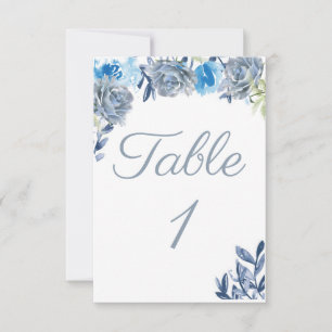 Numéro de table bleu Dusty