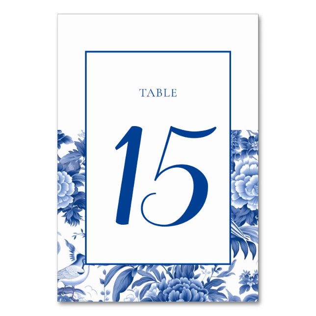 Numéro de table bleu et blanc de chinoiserie (Par défaut)