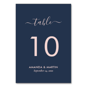 Numéro De Table Bleu et Mariage bleu marine