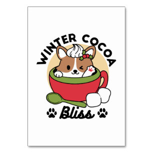 Numéro De Table Bliss de cacao d'hiver - Chien mignon en mode Mug
