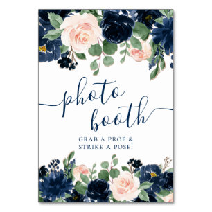 Numéro De Table Blooms Chics Boot photo bleu et bleu marine