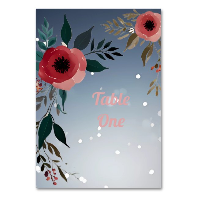 Numéro De Table Blossoms of Love" Collection Faire-part de mariage (Dos)