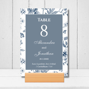 Numéro De Table Blue Floral Chinoiserie Mariage Chrétien