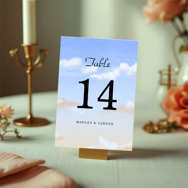 Numéro De Table Blue Sky Summer Beach Wedding (Créateur téléchargé)