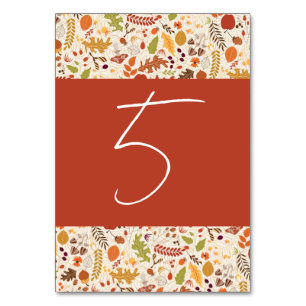Numéro De Table Bohème séché Rustique Floral Automne Falls Mariage