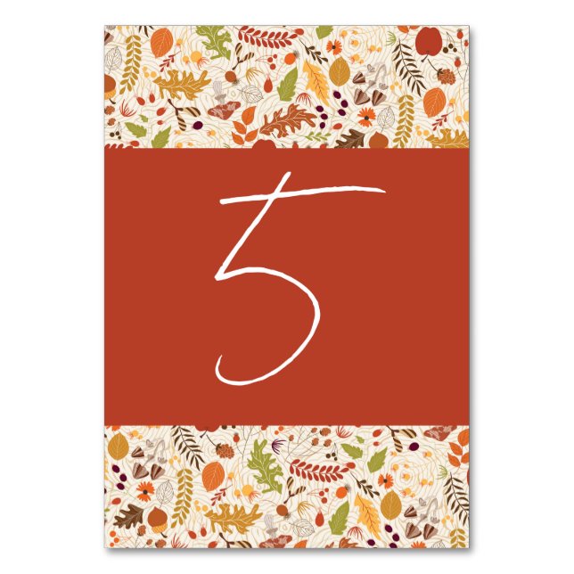 Numéro De Table Bohème séché Rustique Floral Automne Falls Mariage (Par défaut)