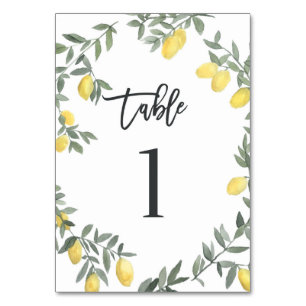 Numéro De Table Boho Aquarelle Laine de citron Tableau 1