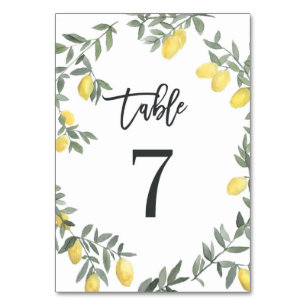 Numéro De Table Boho Aquarelle Laine de citron Tableau 7