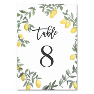 Numéro De Table Boho Aquarelle Laine de citron Tableau 8
