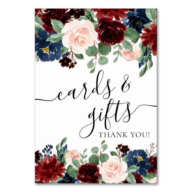 Numéro De Table Boho Bloom | Bourgogne Rustique Floral Garland Cad (Par défaut)