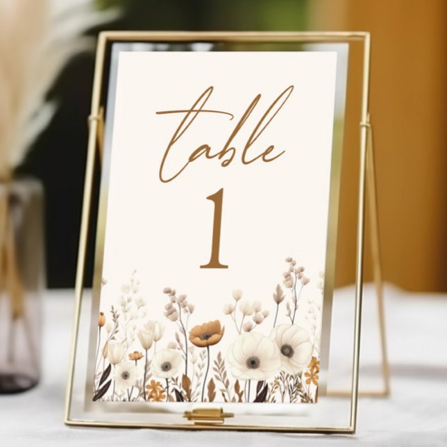 Numéro De Table Boho Fleur sauvage Fleurs sauvages Floral Garden M (Créateur téléchargé)