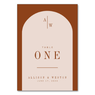 Numéro De Table Boho Minimaliste Burnt Orange Mariage Numéros de t