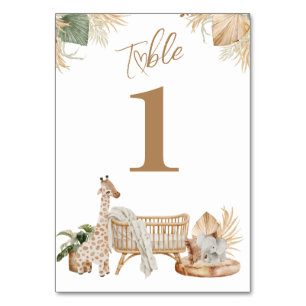 Numéro De Table Boho Moderne Coeur Baby shower neutre genre