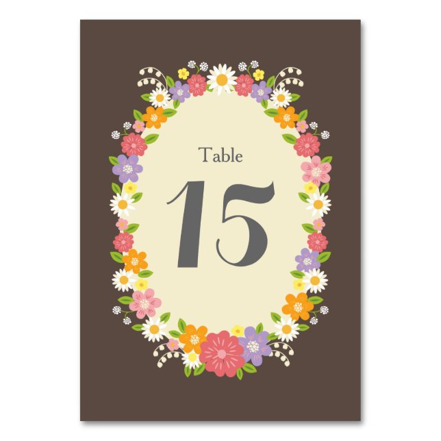 Numéro De Table Boho Rustic Floral Mariage (Par défaut)