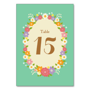 Numéro De Table Boho Rustic Floral Wreath Mariage (Monnaie)