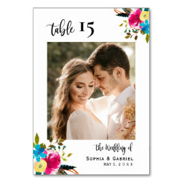 Numéro De Table Boho Script Mariage Numéros de tableau double face