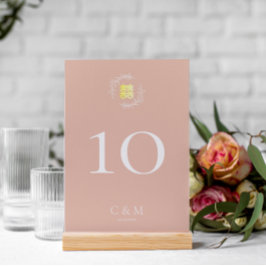 Numéro De Table Boho teintée feuille rose wreath moderne mariage c