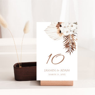 Numéro De Table Boho Terracotta Pampas Grass Orchid Mariage