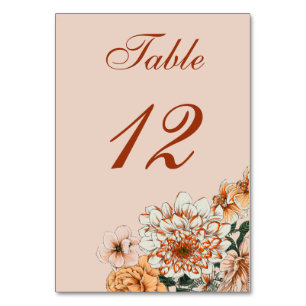 Numéro De Table Boho Terracotta Sage Fall Floral Mariage