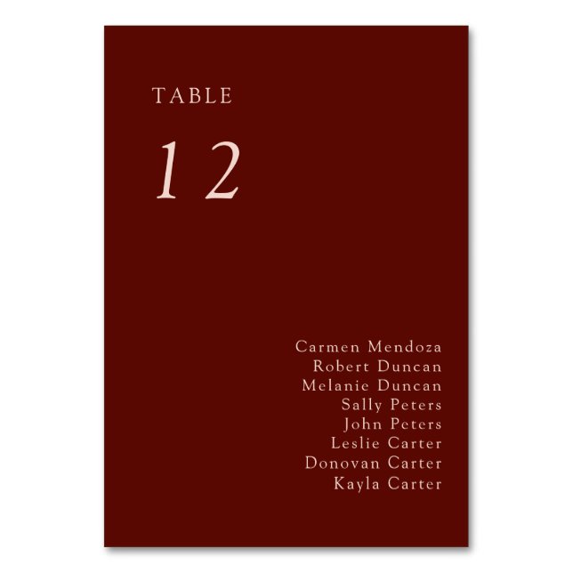 Numéro De Table Boho Terracotta Seating Chart Wedding Copper (Par défaut)