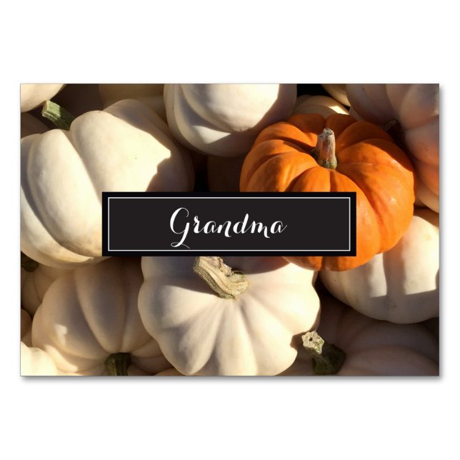 Numéro De Table Bon thanksgiving, photo Citrouille (Devant)