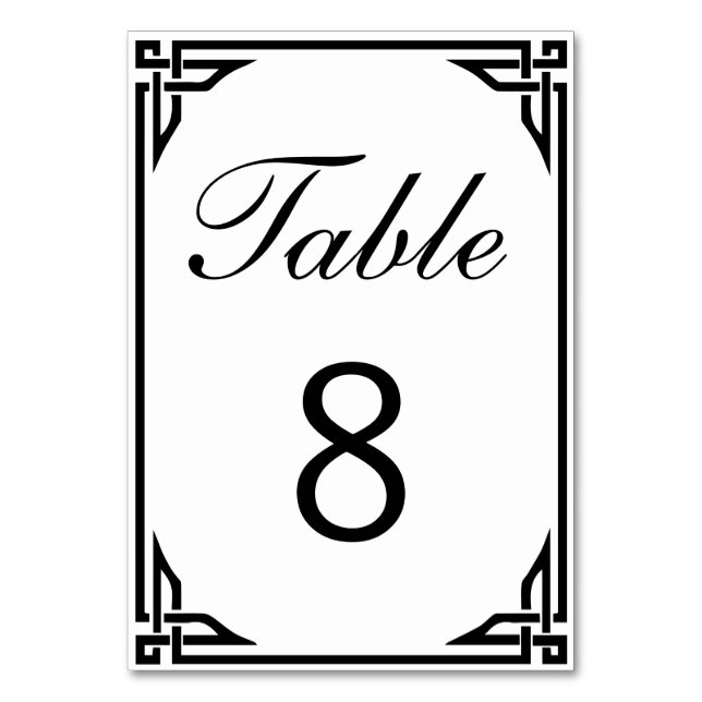 Numéro De Table Bordure Art déco Numéros de tableau recto verso (Dos)
