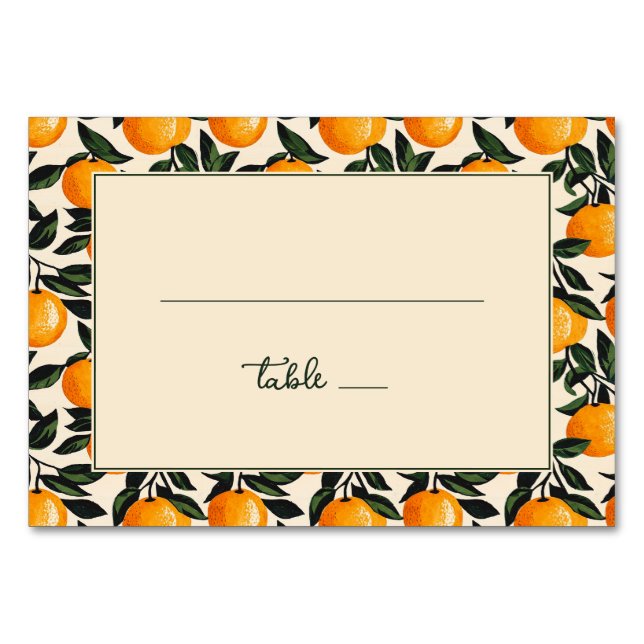 Numéro De Table Bordure de Citron Orange Joyeuse (Devant)