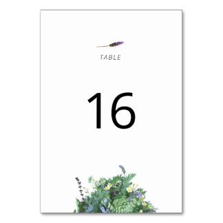 Numéro De Table Botanical Wedding Table Number Card