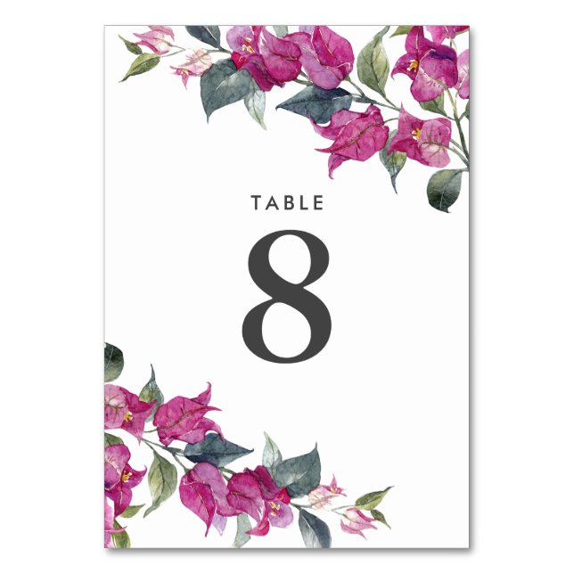 Numéro De Table Bougainvilliers méditerranéens Mariage Numéro de t (Par défaut)