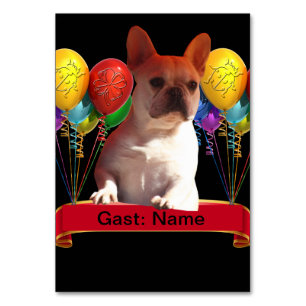 Numéro De Table Bouledogue français ballon French Bulldog