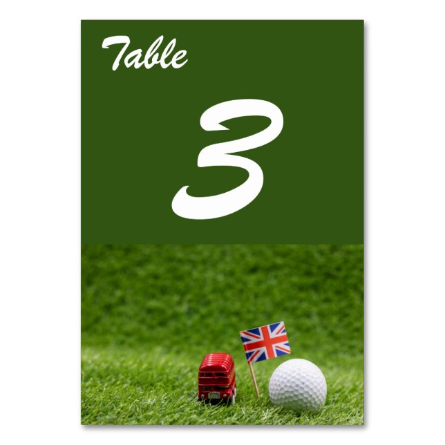Numéro De Table Boules de golf et drapeau Union Jack Londres Angle (Par défaut)