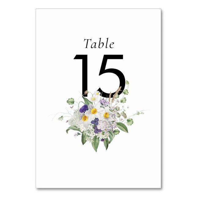 Numéro De Table Bouquet de fleurs d'été Verdure (Par défaut)