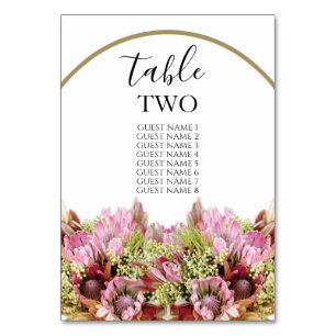 Numéro De Table Bouquet de fleurs sauvages rustiques Nom des invit