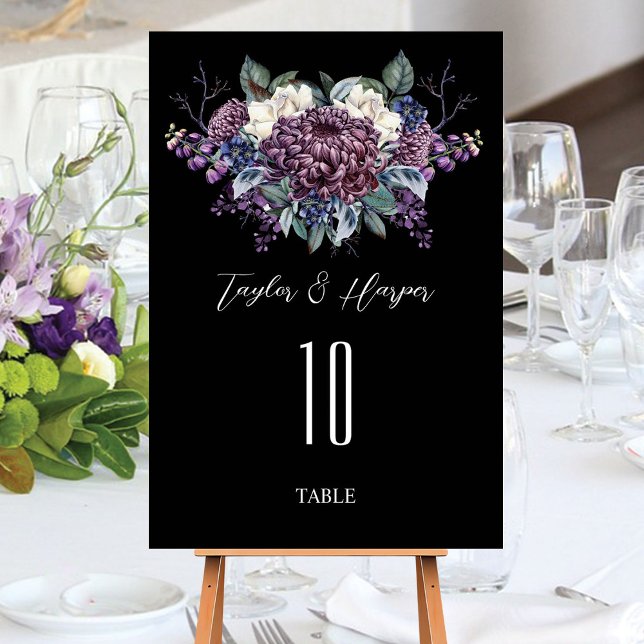 Numéro De Table Bouquet Mariage de goth esthétique foncé (Créateur téléchargé)