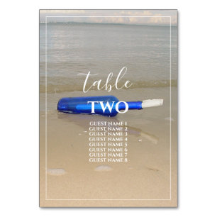 Numéro De Table Bouteille Sur La Plage Sable Mariages Nom