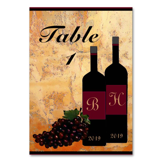 Numéro De Table Bouteilles et raisins personnalisés Numéro de tabl (Par défaut)