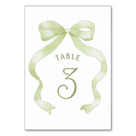Numéro de table Bow vert