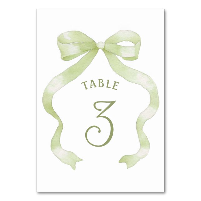 Numéro de table Bow vert (Par défaut)