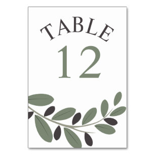 Numéro De Table Branche d'Olivier sylée mariage de charme méditerr