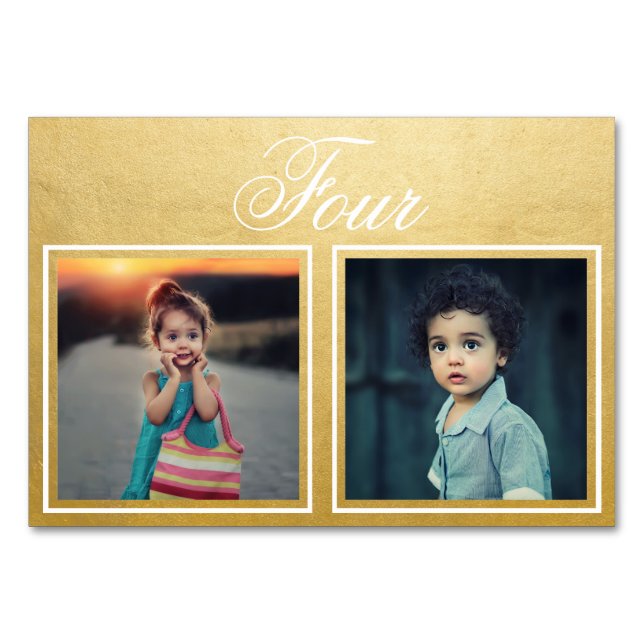 Numéro De Table Bride Groom Age Elegant Classy Gold Table Numéro (Devant)