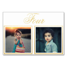 Bride Groom Age Elegant Classy Gold Table Numéro