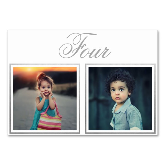 Numéro De Table Bride Groom Age Elegant Classy Silver Numéro de ta (Devant)