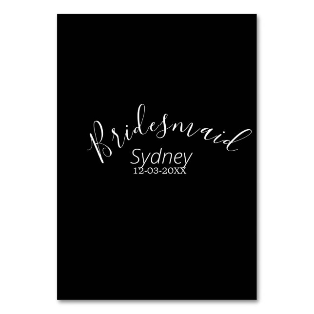 Numéro De Table Bridesmaid bachelorette party add name modern  (Par défaut)