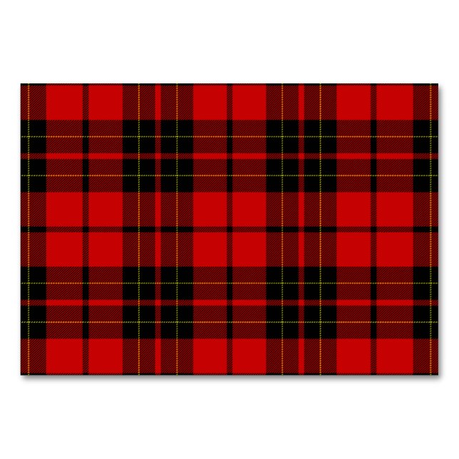 Numéro De Table Brodie clan tartan rouge noir plaid (Devant)